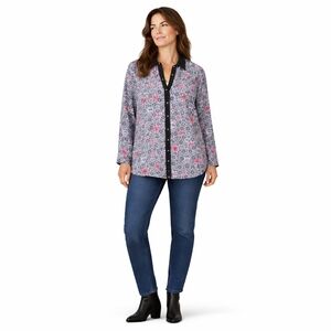 Betsey Johnson x Torrid 2X Skull Rose Snap-Front Blouse Faux Leather Collar NWOT